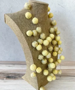 Beyond Threads Juliet Felted Ball Necklace, Lemongrass Beyond Threads