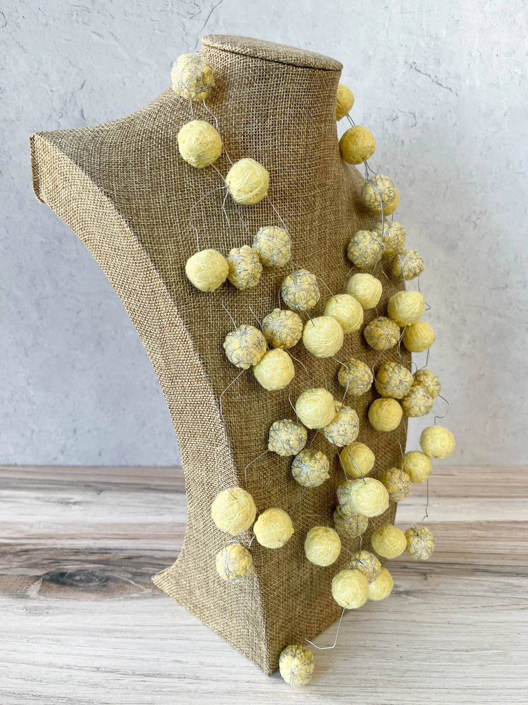 Beyond Threads Juliet Felted Ball Necklace, Lemongrass Beyond Threads 4 Beyond Threads Juliet Felted Ball Necklace, Lemongrass Beyond Threads