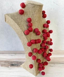 Beyond Threads Juliet Felted Ball Necklace, Red Beyond Threads