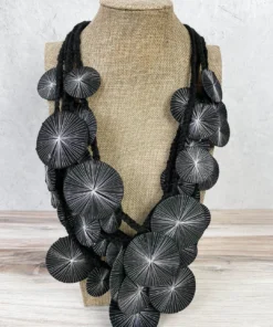 Beyond Threads Beyond Threads Platillos Saucers Necklace, Black