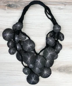 Beyond Threads Beyond Threads Platillos Saucers Necklace, Black