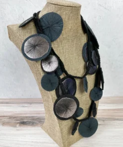 Beyond Threads Beyond Threads Platillos Wrap Necklace, Charcoal 11 Beyond Threads Beyond Threads Platillos Wrap Necklace, Charcoal