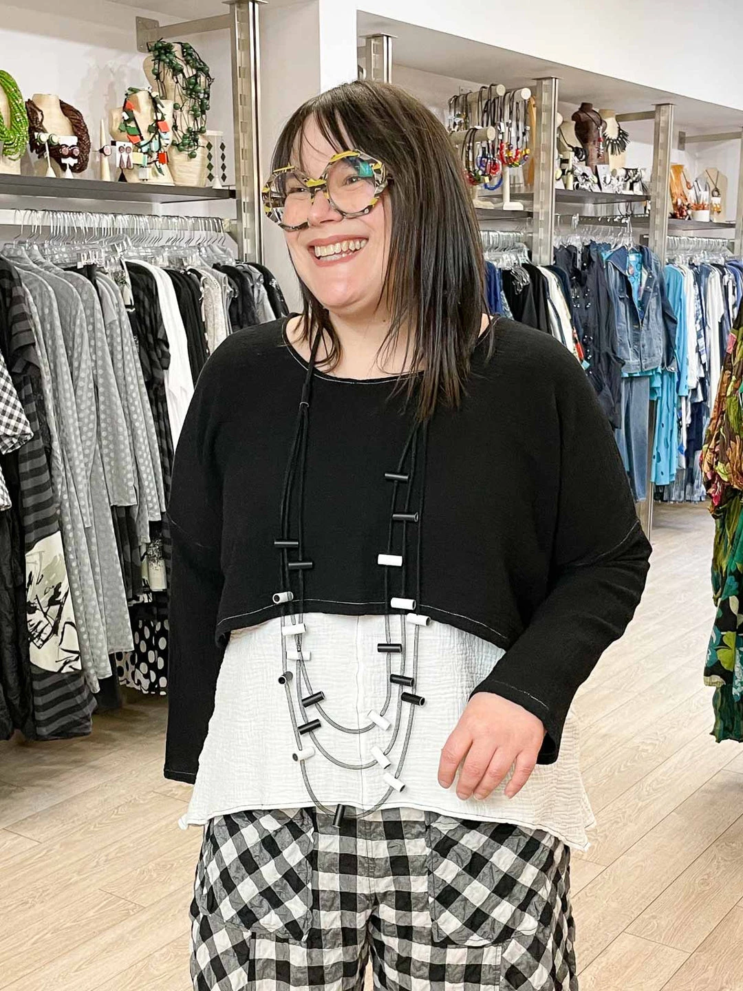 Bodil Cotton Gauze Crop Crop Top, Black 3 Bodil Cotton Gauze Crop Crop Top, Black