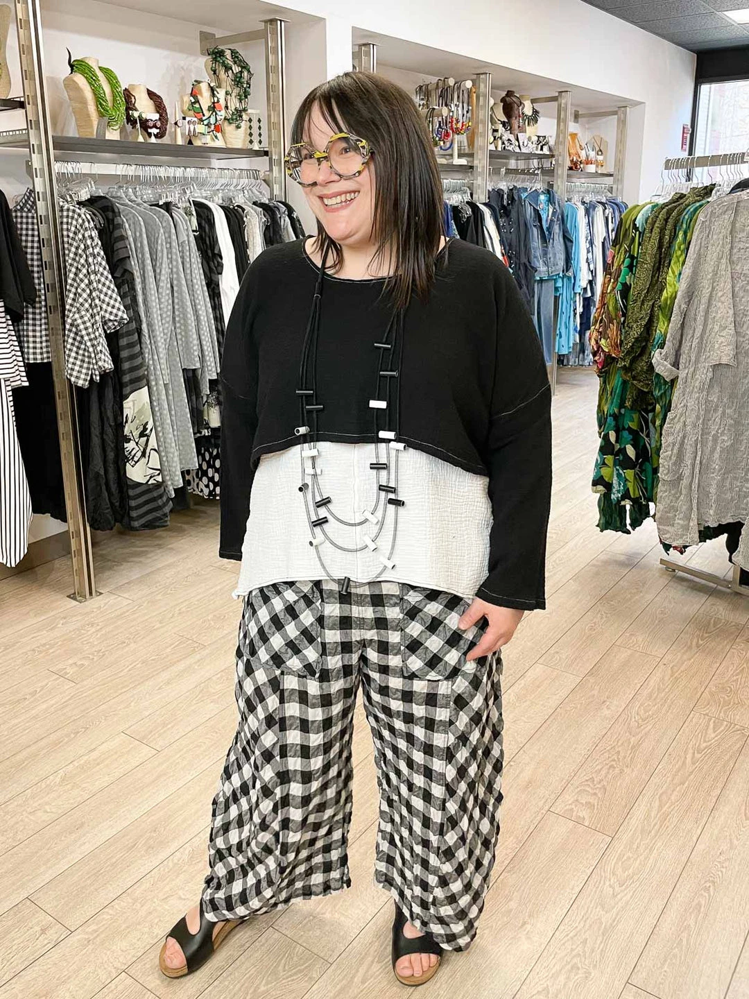 Bodil Cotton Gauze Crop Crop Top, Black 4 Bodil Cotton Gauze Crop Crop Top, Black