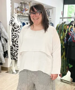 Bodil Cotton Gauze Crop Crop Top, White