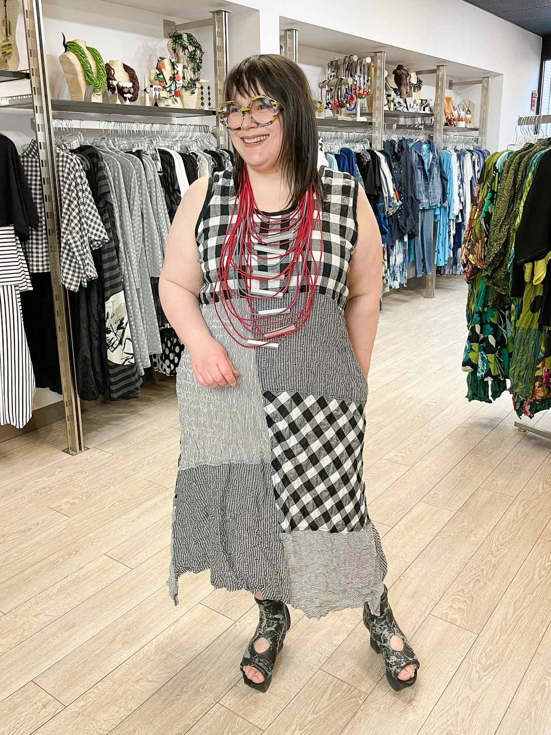 Bodil Patch Dress, Black/White 5 Bodil Patch Dress, Black/White