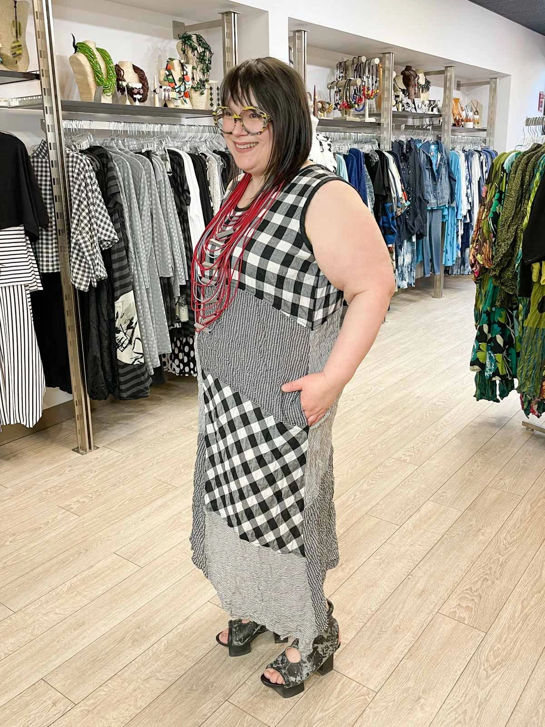 Bodil Patch Dress, Black/White 6 Bodil Patch Dress, Black/White