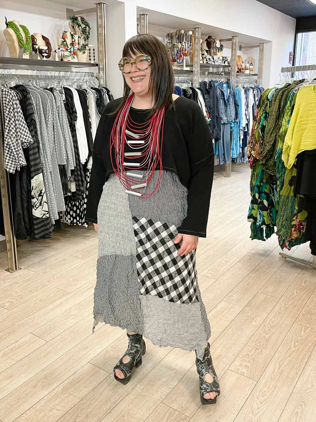 Bodil Patch Dress, Black/White 9 Bodil Patch Dress, Black/White