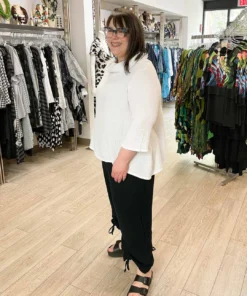 Bryn Walker 3/4 Sleeve Etta Shirt, White Gauze Bryn Walker