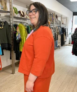 Pacificotton Bryn Walker 3/4 Sleeve Boxy Shirt, Quill