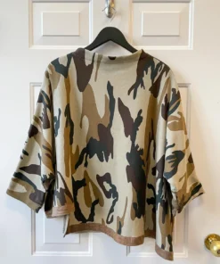 Alembika Alembika Urban Camo Hi Lo Boxy Top, Brown