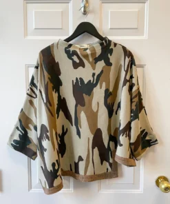 Alembika Alembika Urban Camo Hi Lo Boxy Top, Brown