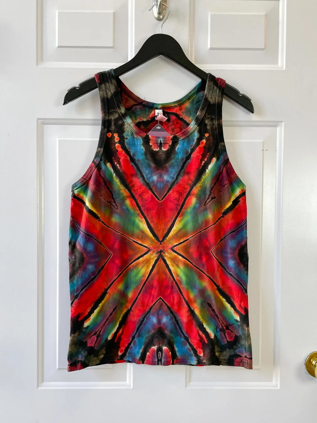 Carter Smith Shibori Knit Tank Top, Red Multi 3 Carter Smith Shibori Knit Tank Top, Red Multi