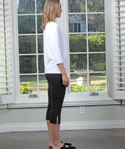 Chalet Chalet Et Ceci Jersey 3/4 Sleeve Basic Top, Black