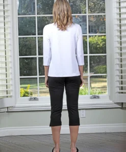 Chalet Chalet Et Ceci Jersey 3/4 Sleeve Basic Top, Black