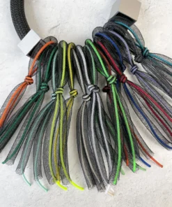 Christina Brampti Christina Brampti Tulle & Cord Fringe On Chunky Cord Necklace, Black Multi 6 Christina Brampti Christina Brampti Tulle & Cord Fringe On Chunky Cord Necklace, Black Multi