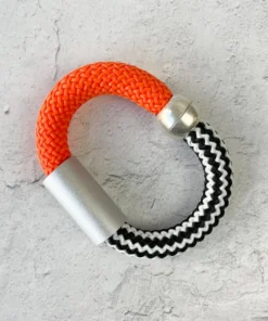 Christina Brampti Christina Brampti Mixed Cord & Aluminum Magnet Bracelet, Silver/Orange