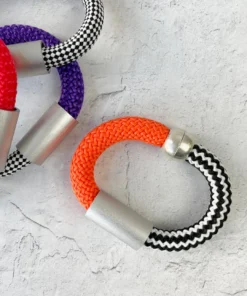 Christina Brampti Christina Brampti Mixed Cord & Aluminum Magnet Bracelet, Silver/Orange