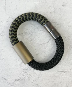 Christina Brampti Mixed Cord & Aluminum Magnet Bracelet, Bronze/Black