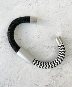 Christina Brampti Christina Brampti Mixed Cord & Aluminum Magnet Bracelet, Silver/Black