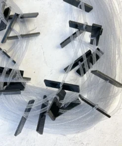 Christina Brampti Christina Brampti Short Multi Strand Tulle & Acrylic Bar Necklace, Grey/Black