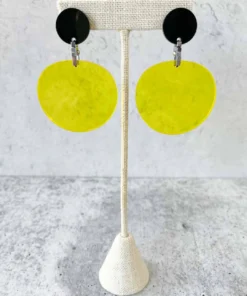 Christina Brampti Christina Brampti Acrylic Round Shapes Drop Earrings, Black/Yellow