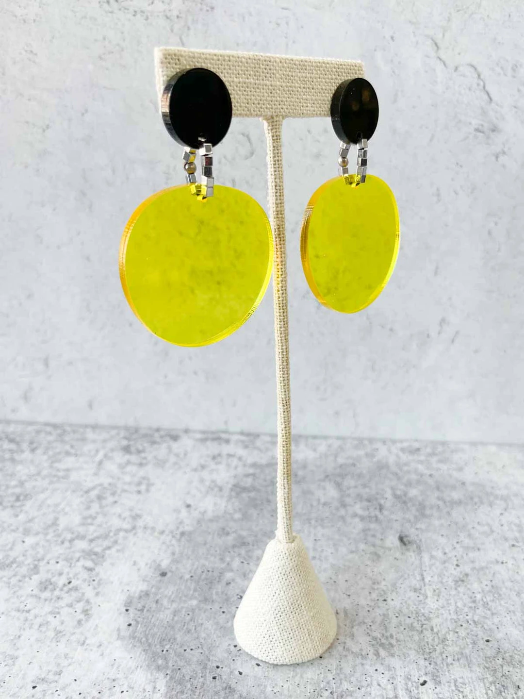 Christina Brampti Christina Brampti Acrylic Round Shapes Drop Earrings, Black/Yellow