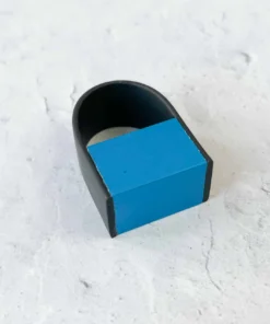 Christina Brampti Christina Brampti Aluminum Bar Rectangle Ring, Turquoise