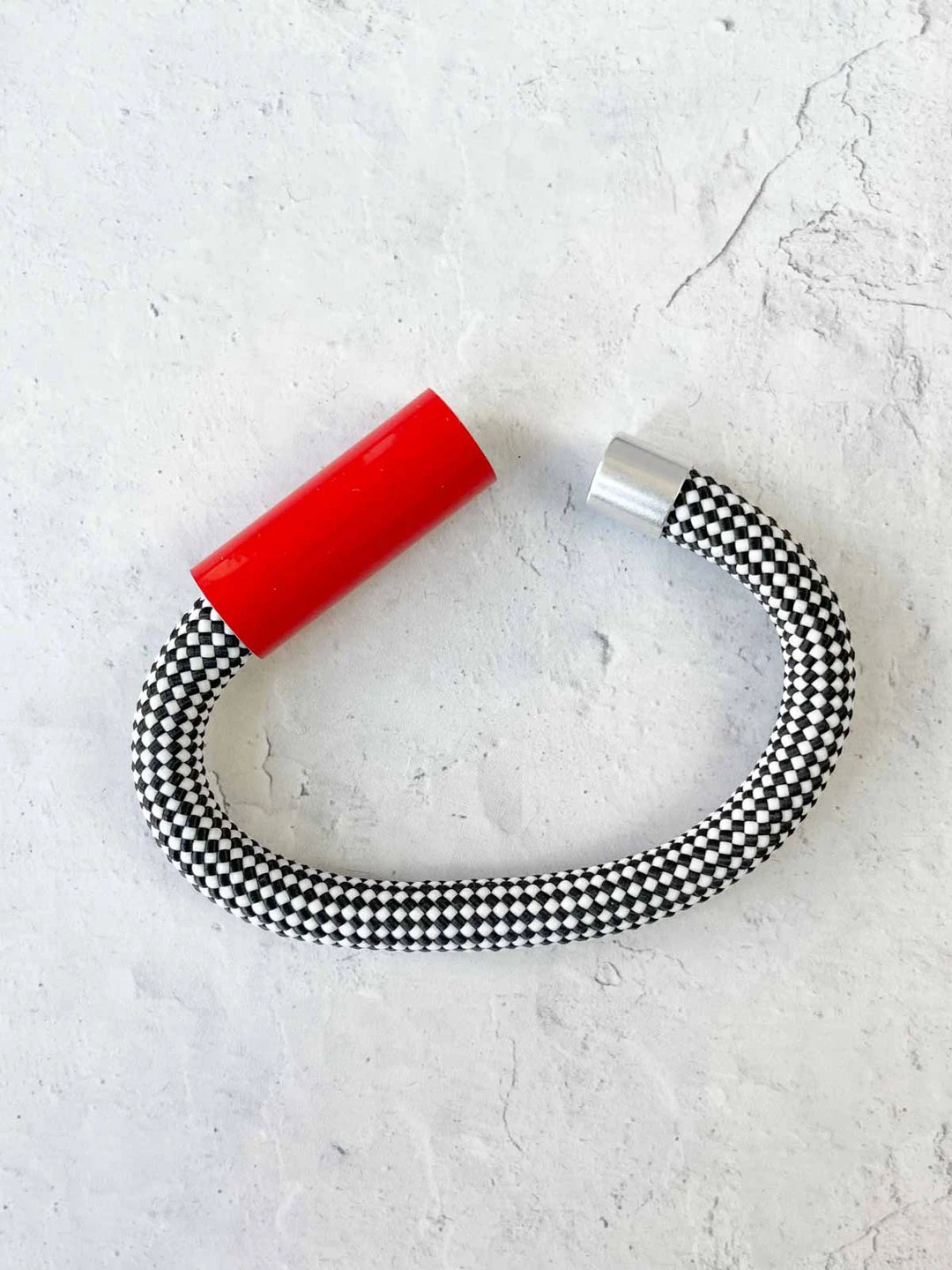 Christina Brampti Christina Brampti Cord & Aluminum Hidden Magnet Bracelet, Red/Checkered