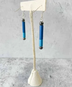 Christina Brampti Christina Brampti Linear Aluminum Tube Drop Earrings, Blue/Turquoise