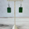 Christina Brampti Small Rectangular Aluminum Drop Earrings, Green