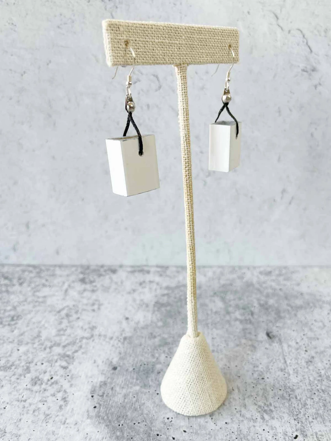 Christina Brampti Christina Brampti Small Rectangular Aluminum Drop Earrings, White