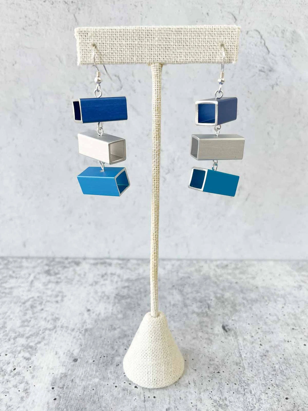 Christina Brampti Christina Brampti Trio Rectangular Aluminum Drop Earrings, Blue Mix
