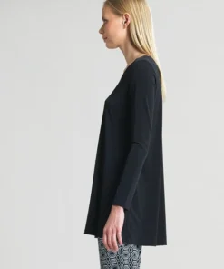 Clara Sunwoo Clara Sunwoo Long Sleeve Scoop Neck Tunic, Black 7 Clara Sunwoo Clara Sunwoo Long Sleeve Scoop Neck Tunic, Black