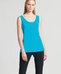 Clara Sunwoo Clara Sunwoo Scoop Neck Mid-Hip Length Tank, Turquoise