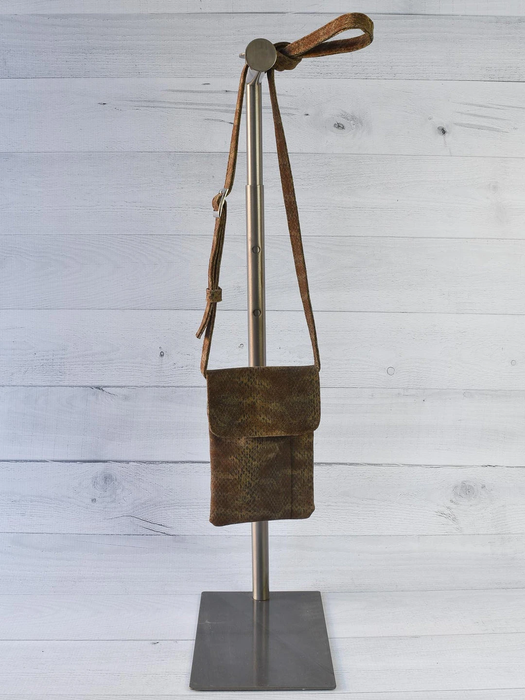 CoFi Leathers CoFi Leathers Penny Phone Bag, Brown/Black Suede