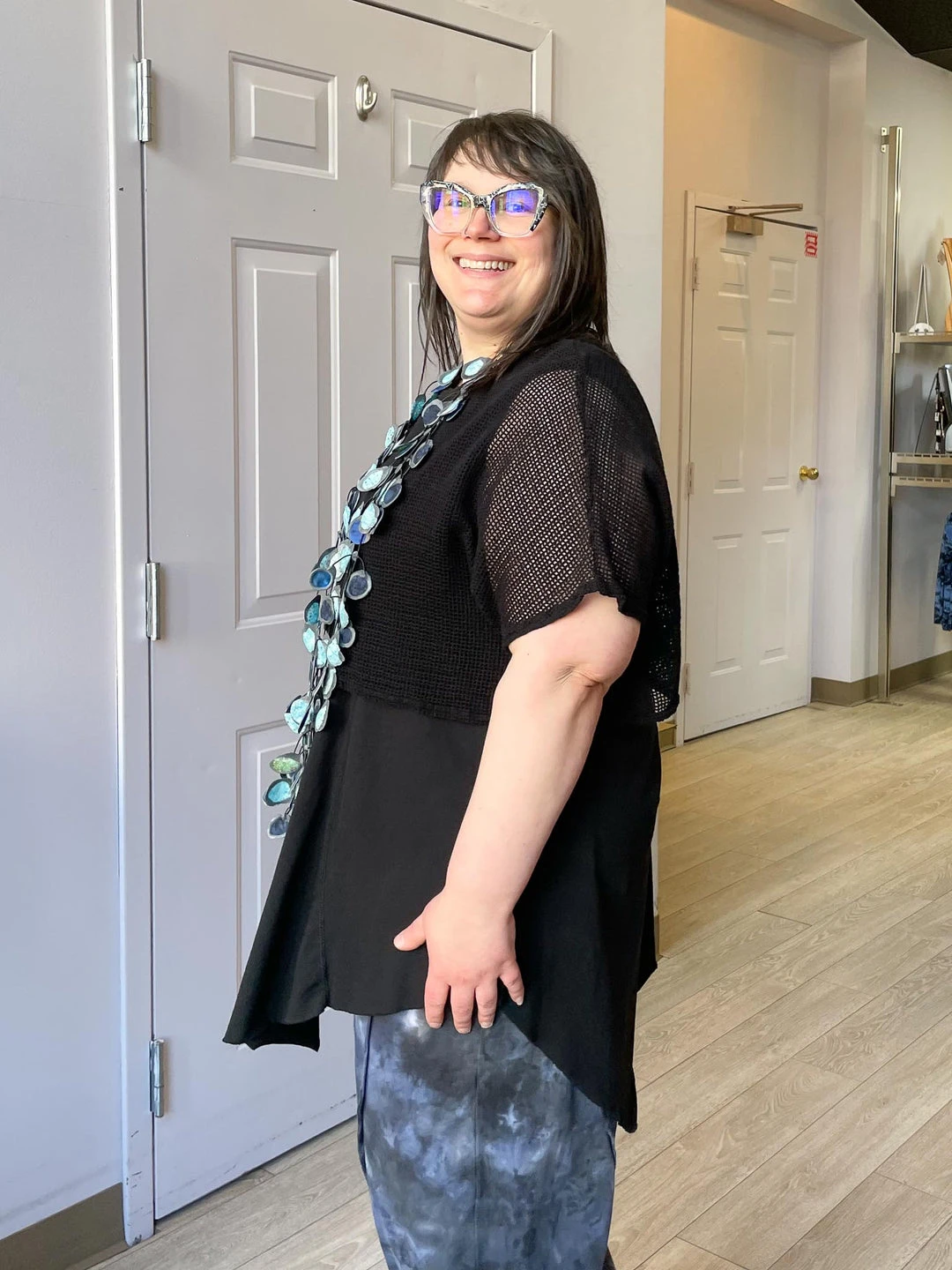 Cynthia Ashby Cynthia Ashby Net Topper, Black