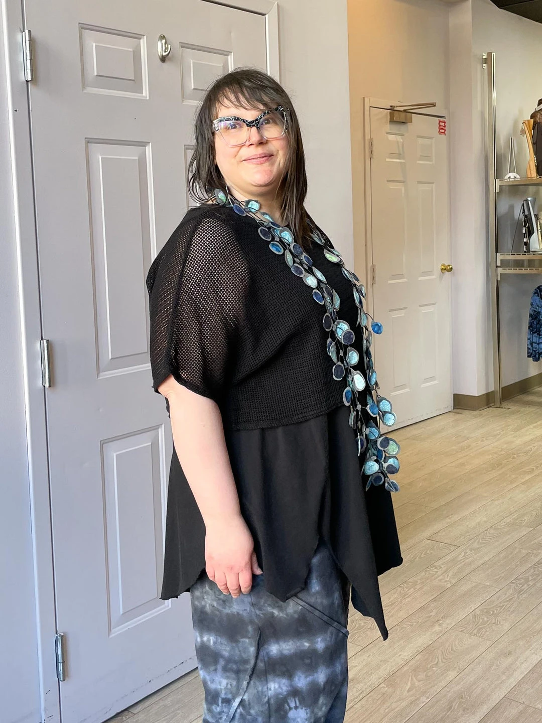 Cynthia Ashby Cynthia Ashby Net Topper, Black