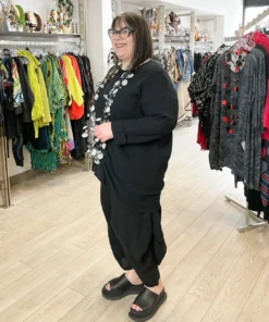 Dress To Kill Long Tuck Pullover, Black Cotton Gauze 10 Dress To Kill Long Tuck Pullover, Black Cotton Gauze