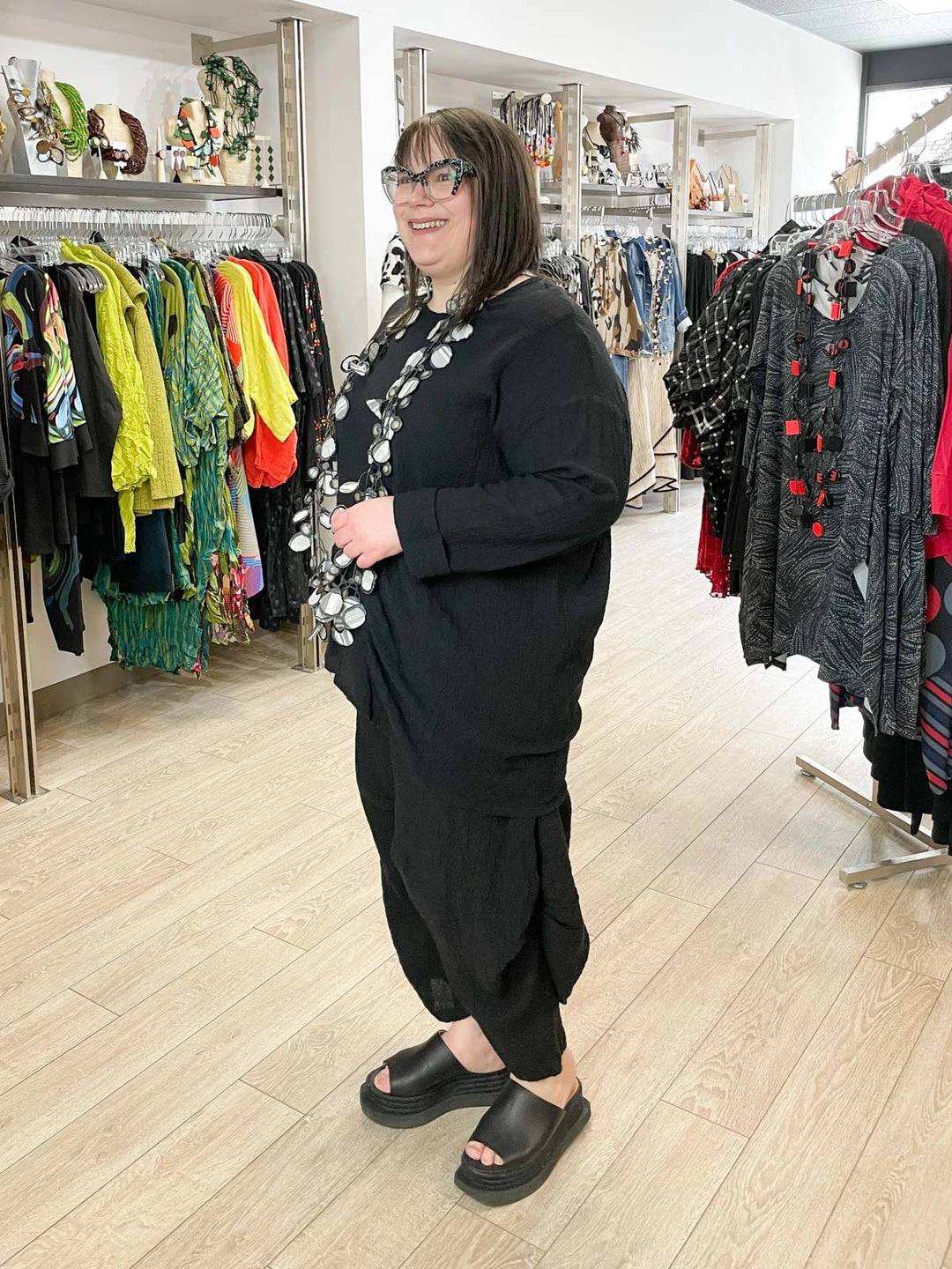 Dress To Kill Long Tuck Pullover, Black Cotton Gauze 5 Dress To Kill Long Tuck Pullover, Black Cotton Gauze