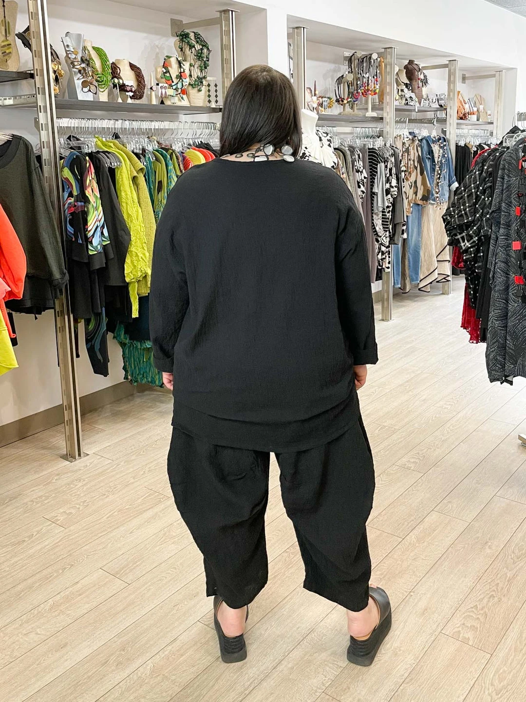 Dress To Kill Long Tuck Pullover, Black Cotton Gauze 7 Dress To Kill Long Tuck Pullover, Black Cotton Gauze