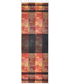 Dupatta Designs Anderson Silk Scarf, Black/Rust Dupatta Designs