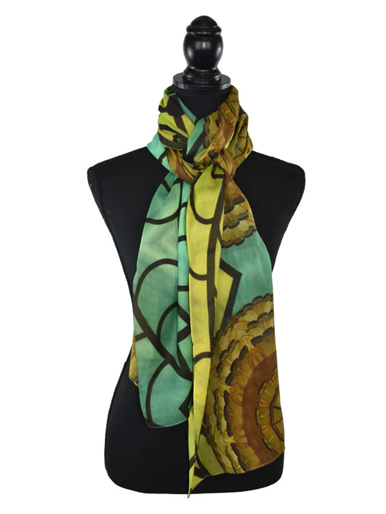 Dupatta Designs Gloria Cotton Modal Scarf, Green/Yellow Dupatta Designs 3 Dupatta Designs Gloria Cotton Modal Scarf, Green/Yellow Dupatta Designs