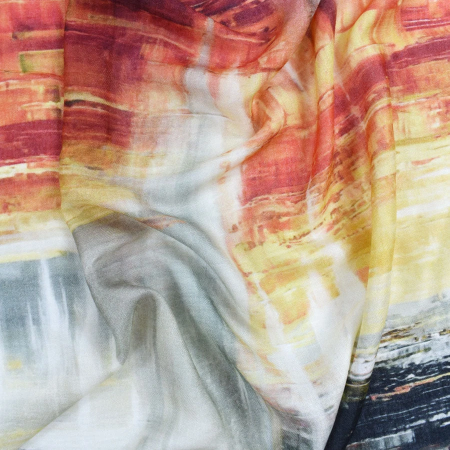 Dupatta Designs Inferno Modal Scarf, Orange/Red/Black Dupatta Designs