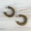 Escape From Paris Wooden Hoop Earrings, Dark Natural