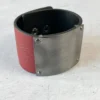 Escape From Paris Escape From Paris Metal Center Leather Cuff, Ruby/Brushed Gunmetal 2 Escape From Paris Escape From Paris Metal Center Leather Cuff, Ruby/Brushed Gunmetal