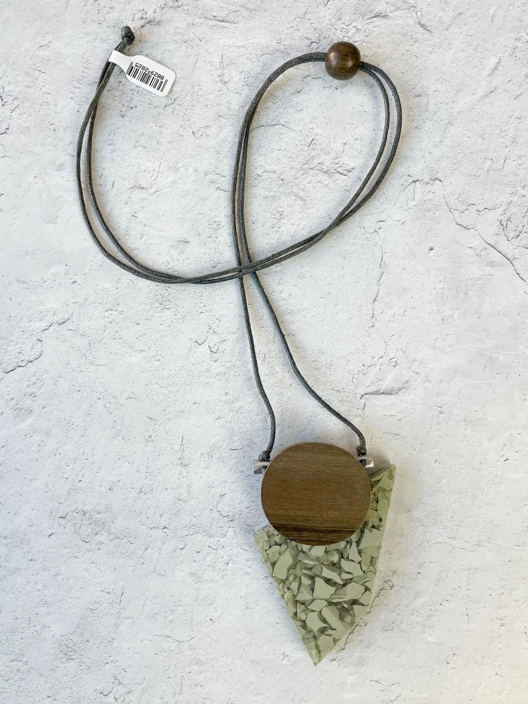 Escape From Paris Escape From Paris Geometric Wood & Resin Necklace, Grey 3 Escape From Paris Escape From Paris Geometric Wood & Resin Necklace, Grey