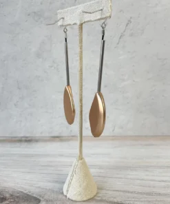 Escape From Paris Long Tube Drop Earrings, Matte Gold/Silver