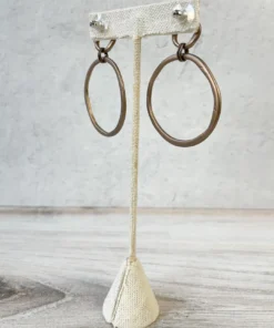 Escape From Paris Escape From Paris Hammered Circled Drop Earrings, Matte Caramel