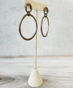 Escape From Paris Escape From Paris Hammered Circled Drop Earrings, Matte Caramel